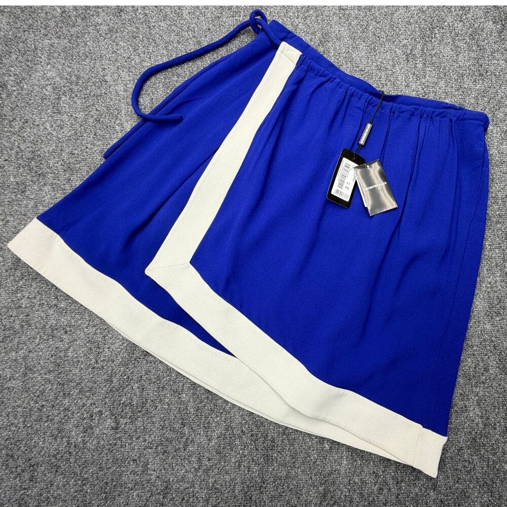 Emporio Armani Womens Skirt IT 44 US 8 Blue / White Colorblock NWT Italy NEW